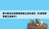雯子解说王者荣耀觉醒之战孙悟空（王者荣耀觉醒之战猴子）