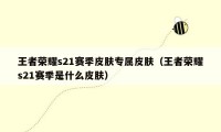 王者荣耀s21赛季皮肤专属皮肤（王者荣耀s21赛季是什么皮肤）