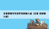 王者荣耀马可波罗克制猪八戒（王者 克制猪八戒）