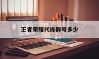 王者荣耀代练群号多少（王者代练微信号）