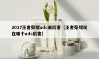 2017王者荣耀adc谁厉害（王者荣耀现在哪个adc厉害）