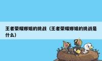 王者荣耀娜姐的挑战（王者荣耀娜姐的挑战是什么）