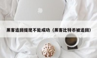 黑客追回提现不能成功（黑客比特币被追回）
