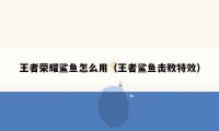 王者荣耀鲨鱼怎么用(王者鲨鱼击败特效)