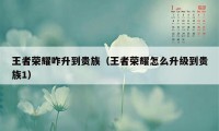 王者荣耀咋升到贵族（王者荣耀怎么升级到贵族1）