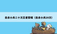 击杀小兵二十次王者荣耀(击杀小兵20次)