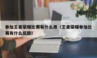 参加王者荣耀比赛有什么用（王者荣耀参加比赛有什么奖励）