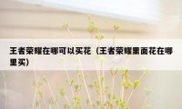 王者荣耀在哪可以买花(王者荣耀里面花在哪里买)