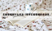 王者荣耀有什么手法（初学王者荣耀的手法技巧）