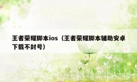 王者荣耀脚本ios(王者荣耀脚本辅助安卓下载不封号)