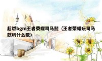 超燃bgm王者荣耀司马懿(王者荣耀玩司马懿听什么歌)