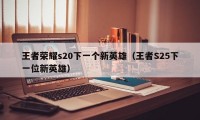王者荣耀s20下一个新英雄（王者S25下一位新英雄）