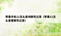 苹果手机11怎么查询聊天记录（苹果11怎么查看聊天记录）