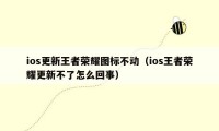 ios更新王者荣耀图标不动（ios王者荣耀更新不了怎么回事）
