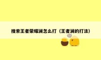 搜索王者荣耀澜怎么打(王者澜的打法)