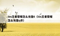 ios王者荣耀怎么充值6（ios王者荣耀怎么充值q币）