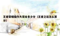 王者荣耀操作大家给多少分（王者之后怎么算分）