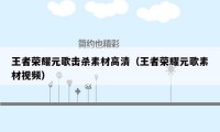 王者荣耀元歌击杀素材高清(王者荣耀元歌素材视频)