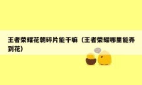 王者荣耀花朝碎片能干嘛（王者荣耀哪里能弄到花）