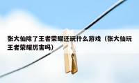 张大仙除了王者荣耀还玩什么游戏（张大仙玩王者荣耀厉害吗）