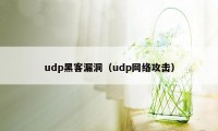 udp黑客漏洞（udp网络攻击）