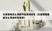 王者荣耀怎么发邮件给游戏好友(王者荣耀里面怎么发送好友请求)
