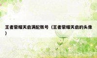 王者荣耀天启满配账号(王者荣耀天启的头像)