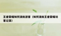 王者荣耀如何清除游客（如何清除王者荣耀访客记录）