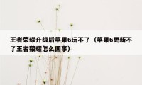 王者荣耀升级后苹果6玩不了（苹果6更新不了王者荣耀怎么回事）