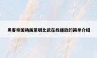 黑客帝国动画蒙眼比武在线播放的简单介绍