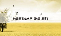 韩国黑客啥水平(韩国 黑客)