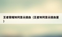 王者荣耀如何显示回血(王者如何显示回血量)