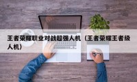 王者荣耀职业对战超强人机（王者荣耀王者级人机）