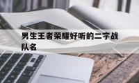 男生王者荣耀好听的二字战队名（王者荣耀战队名字二字）