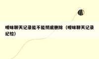 暧昧聊天记录能不能彻底删除（暧昧聊天记录纪检）