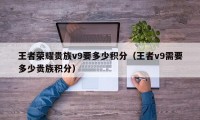 王者荣耀贵族v9要多少积分（王者v9需要多少贵族积分）