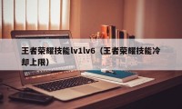 王者荣耀技能lv1lv6（王者荣耀技能冷却上限）