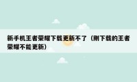 新手机王者荣耀下载更新不了（刚下载的王者荣耀不能更新）