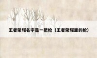王者荣耀名字是一把枪（王者荣耀里的枪）