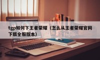tgp如何下王者荣耀(怎么从王者荣耀官网下载全服版本)