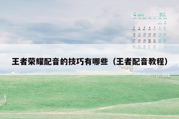 王者荣耀配音的技巧有哪些(王者配音教程)